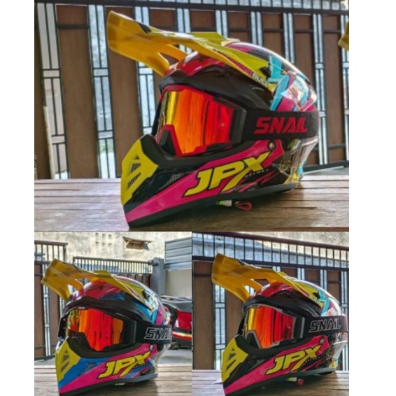 HELM JPX CROSS_FOX1 SERI X27 - PEPSI BLUE GLOSS + GOOGLE SNAIL (ONGKIR 2 KG) HELM JPX TERBARU