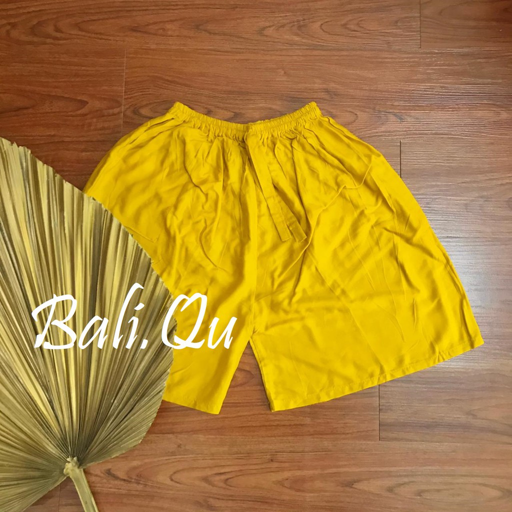 Celana Pendek Polos Jumbo Bali-MUSTARD