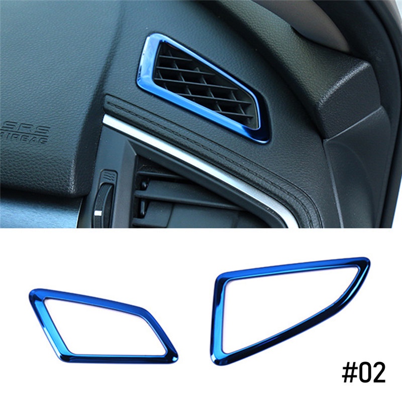 TK 2Pcs Car Center Console Air Vent Outlet Frame Styling Stickers For Honda Civic 2016-2020 10th