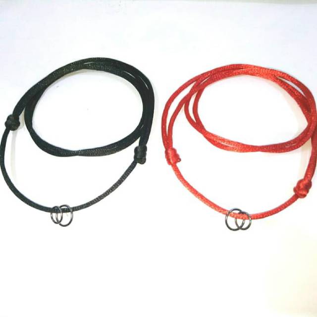 Tali kalung satin china import high quality warna hitam dan merah