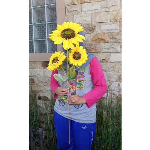 Sunflower Jumbo / Bunga Matahari Besar Artificial Bunga Plastik [ TANPA POT ]-6