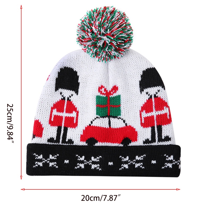 Topi Rajut Lembut Desain Kartun Mobil Santa Dengan pompom Untuk Dekorasi Natal