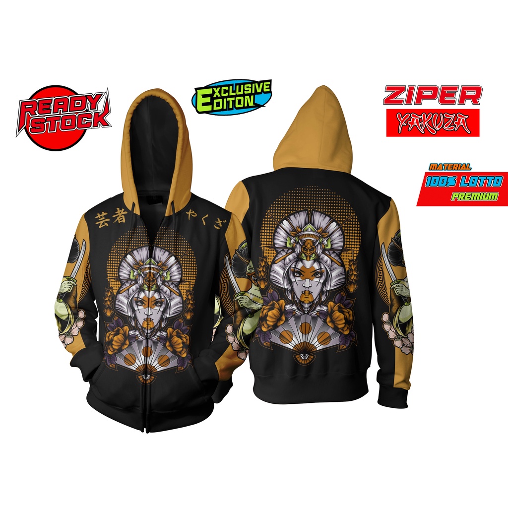 JAKET ZIPPER RACING PRO X  YAKUZA GEISHA JAPANES CULTURE