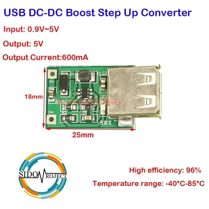 Modul Step Up Charger DC 0.9-5V USB 5V Cas HP Mobile Boost