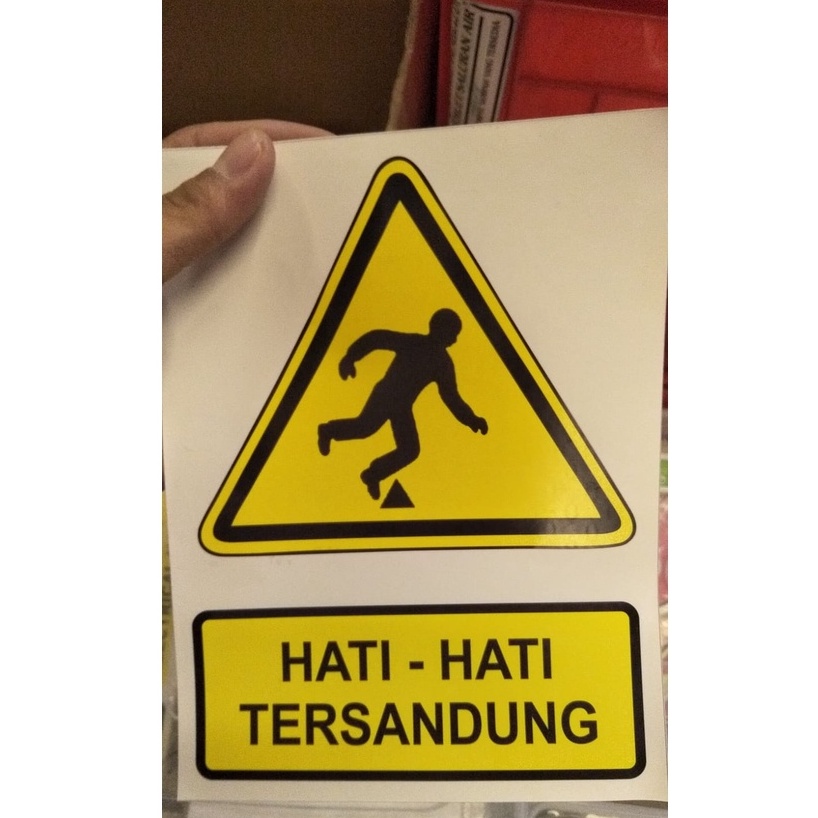 

sticker hati-hati tersandung uk 20x15cm kuning