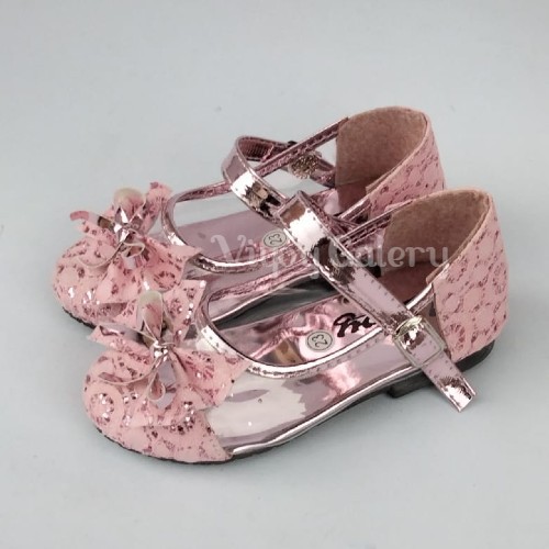 Viyoy Sepatu Balet Anak  Model Brukat Mika Pita Flatshoes Terbaru