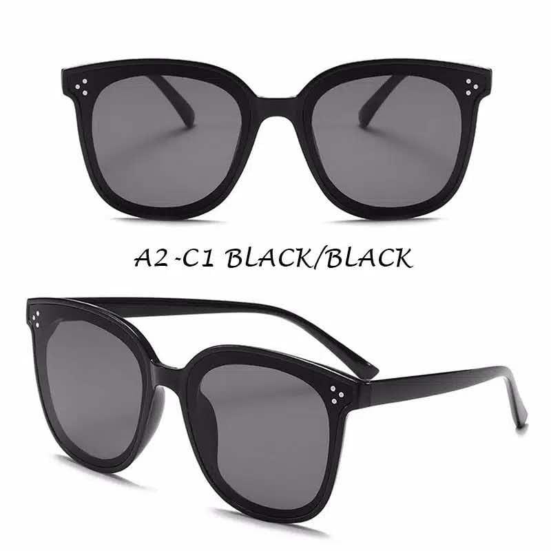 ( GS ) Kacamata Hitam Frame Kotak Besar Kacamata Fashion Unisex Sunglasses