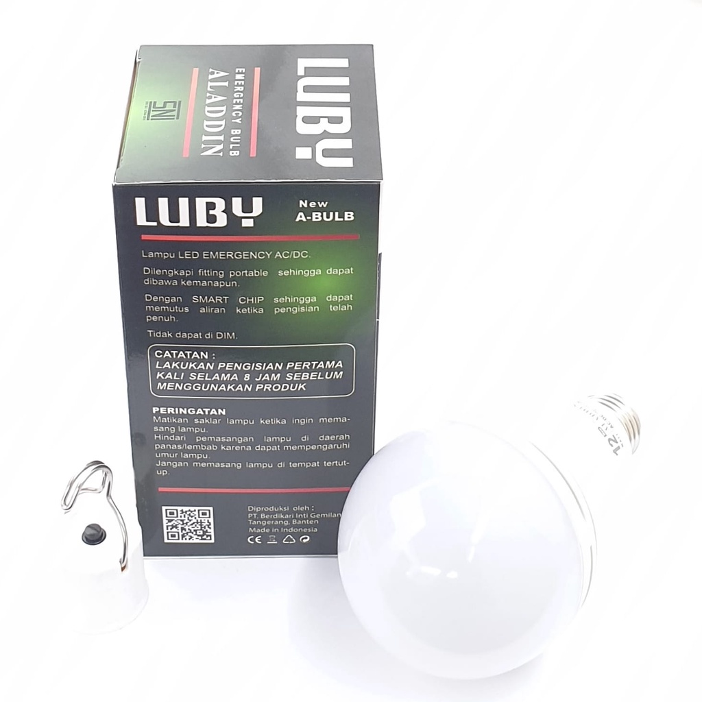 Luby NEW Aladdin 12w Ac/Dc Cahaya Putih / Lampu Led Bohlam Emergency Bulb / Lampu Ajaib Magic Lamp