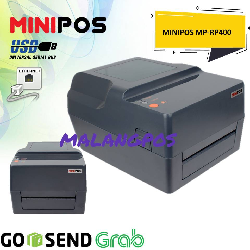 MINIPOS BARCODE PRINTER THERMAL MP-RP400/ LABEL PRINTER 110MM A6 USB SERIAL CETAK LABEL HARGA