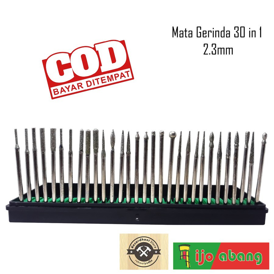 Mata Bor Tuner 30 in 1 Cuner 2.3mm 30pcs set Mini Drill Ukir Pahat Grafir Poles Diamond 30in1 30 pcs