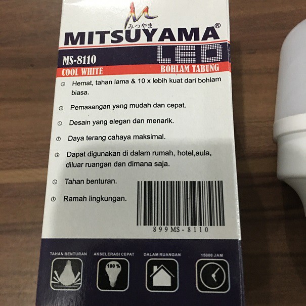 Lampu Tabung LED Mitsuyama 10W Cool White MS8110 Lebih Terang