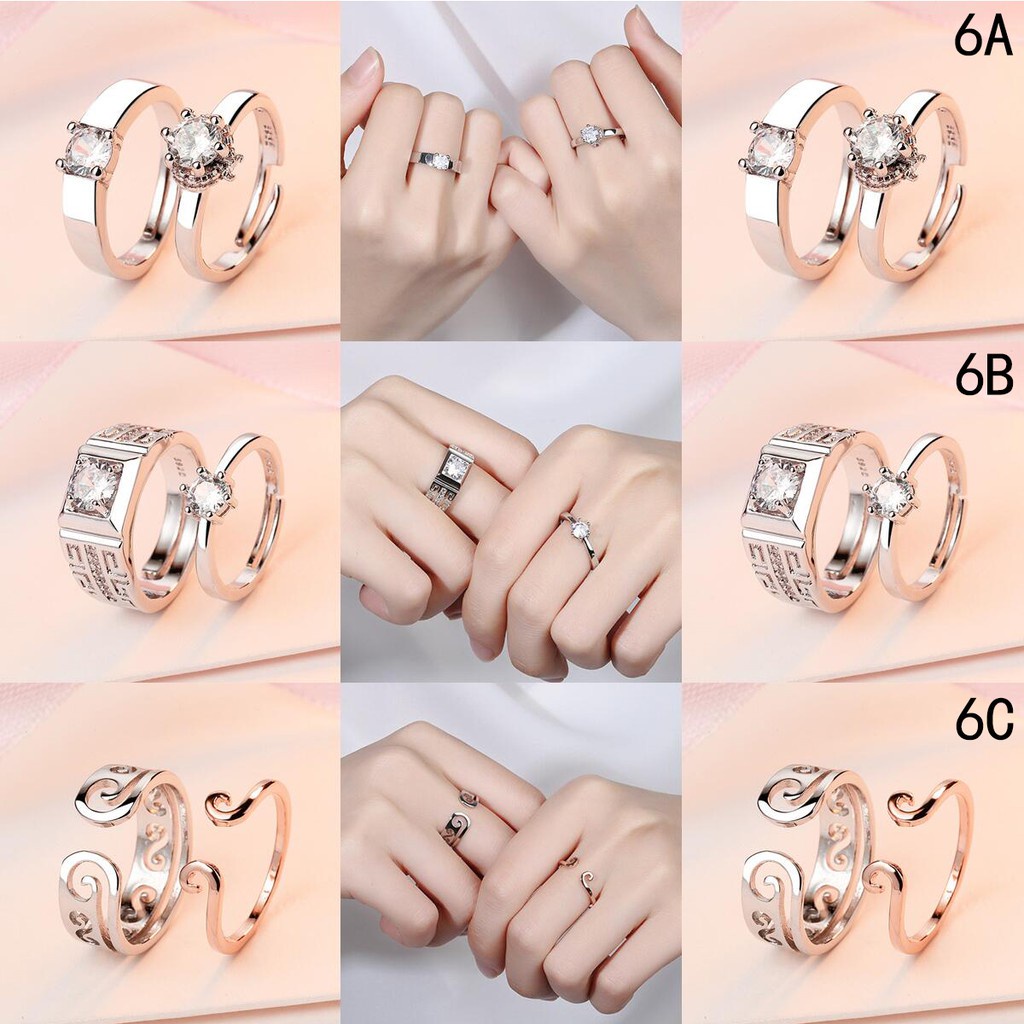 39 Desain Cincin perak Cincin couple silver 925 asli Cincin berlian Cincin yang bisa disesuaikan-6