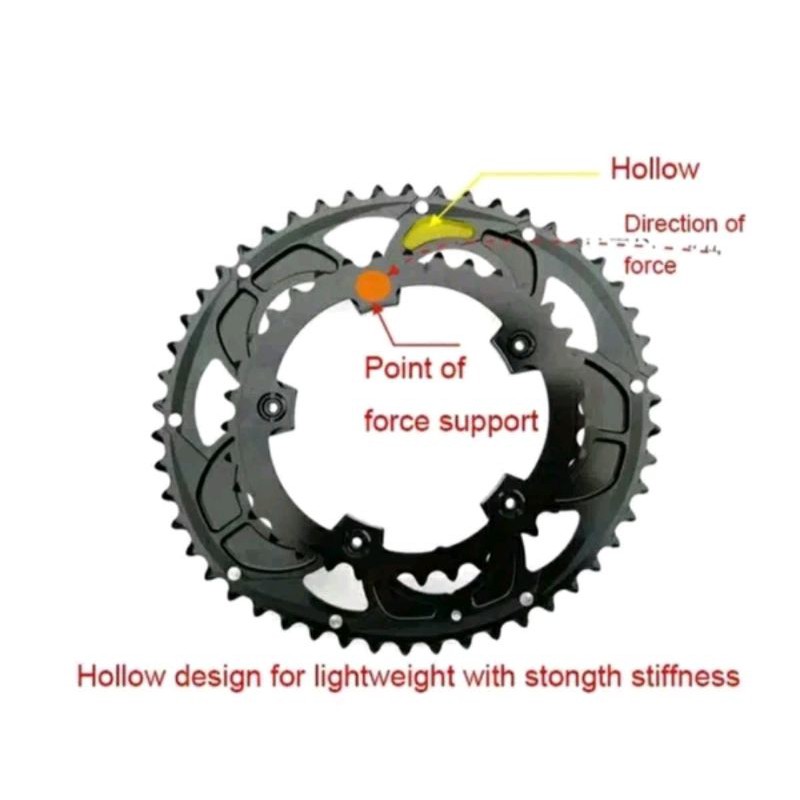 Chainring sepeda roadbike double SNAIL 53T - 35T BCD 110 mm bcd 110mm 53 T - 35T Bahan Material Alloy Alumunium