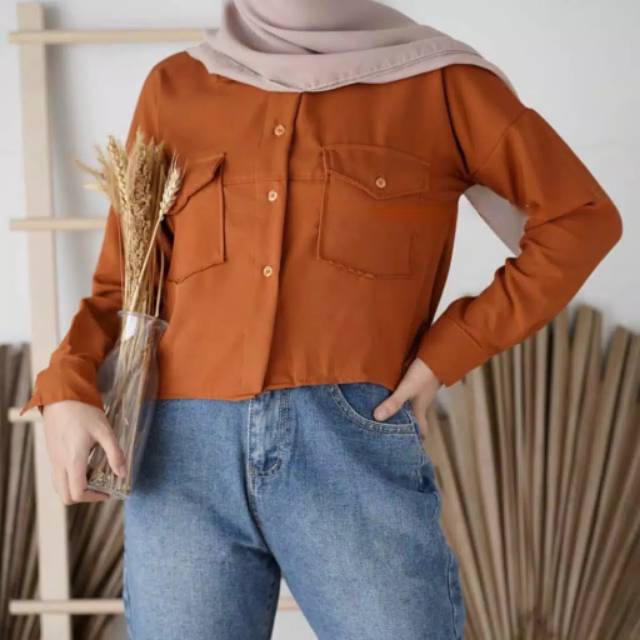 KEMEJA WANITA POCKET HYENA-1