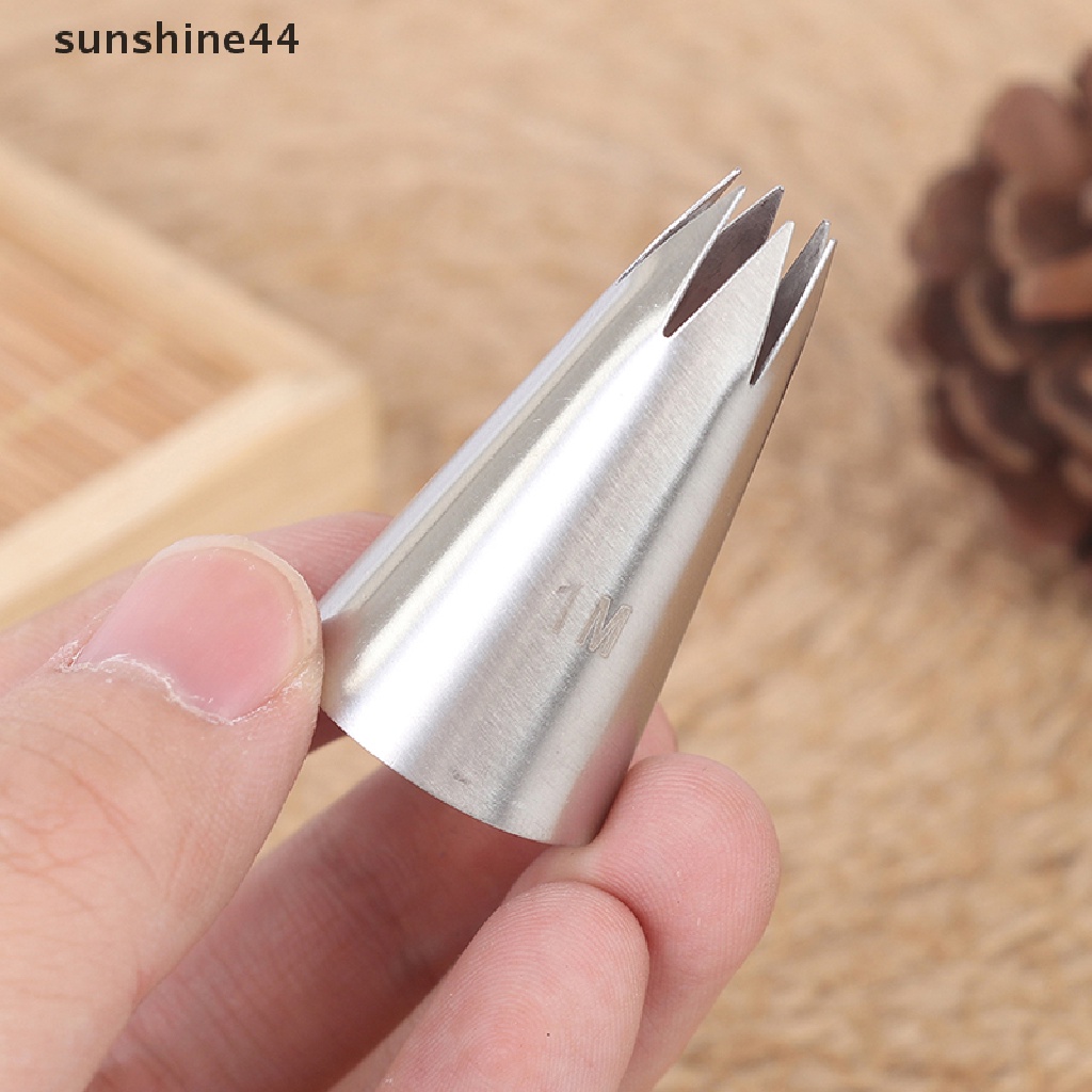 Sunshine 4Pcs Spuit Piping Medium Bahan Stainless Steel Untuk Dekorasi Kue