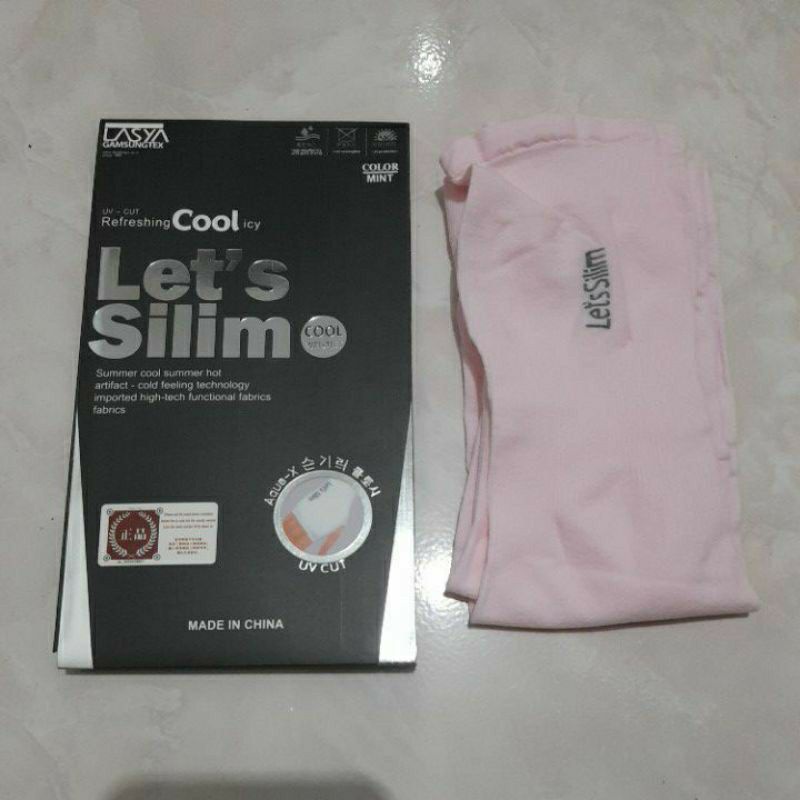 PROMO MANSET TANGAN HANDSOCK MANGSET PELINDUNG TANGAN LETS SLIM Anti UV LEMBUT DINGIN-Pink kotak