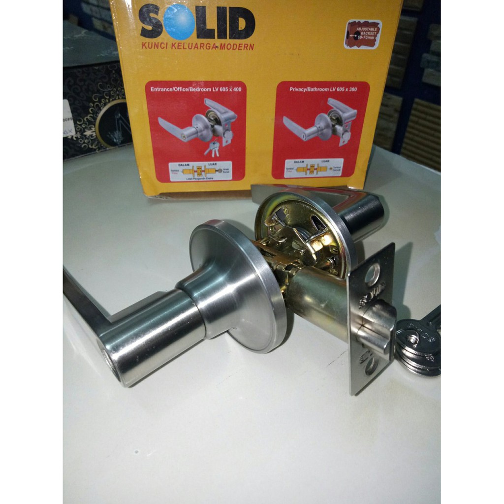 GAGANG KUNCI PINTU KAMAR SOLID LEVER SET LV 605 400