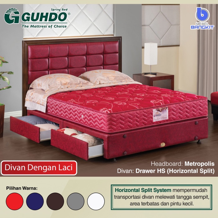 Guhdo Drawer Bed New Prima Divan Laci Horizontal Split Set spring bed