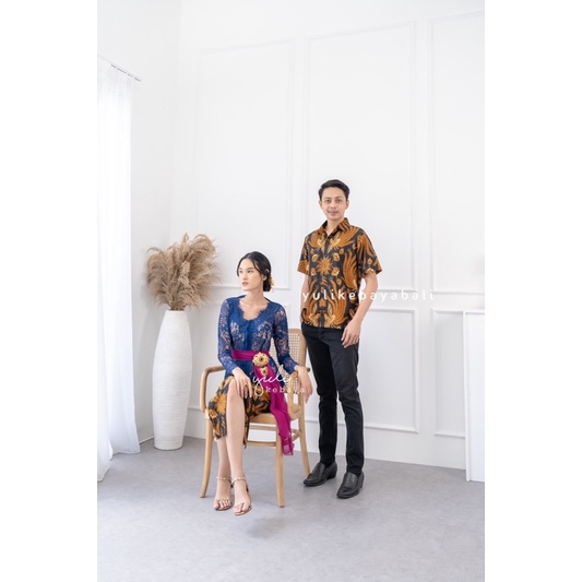 Set Kebaya Semi Sabrina Couple | Batik Couple Sarimbit