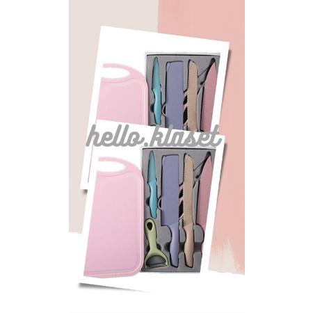 Pisau Set 7 in 1 / Knife Board 7 in 1 Evcrierh