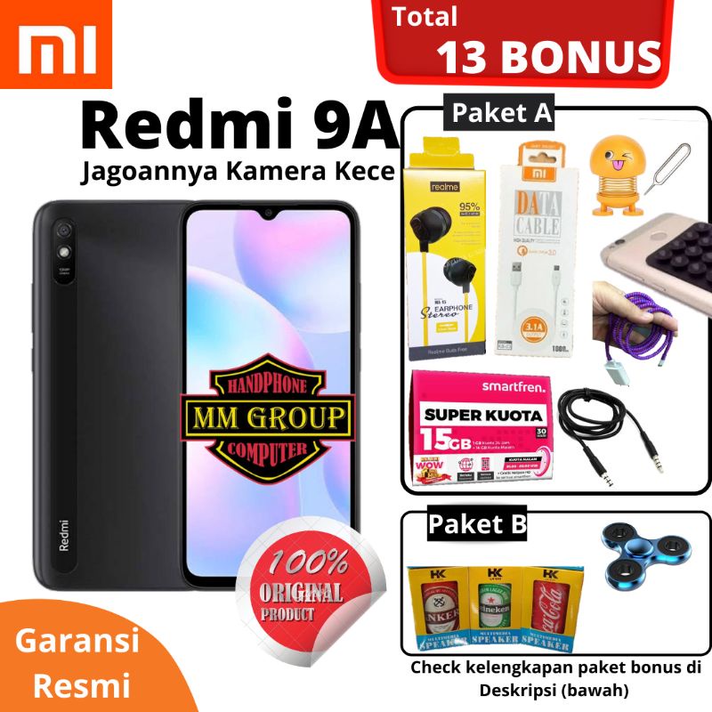 HP REDMI 9A RAM 2/32 DAN RAM 3/32 GARANSI RESMI INDONESIA