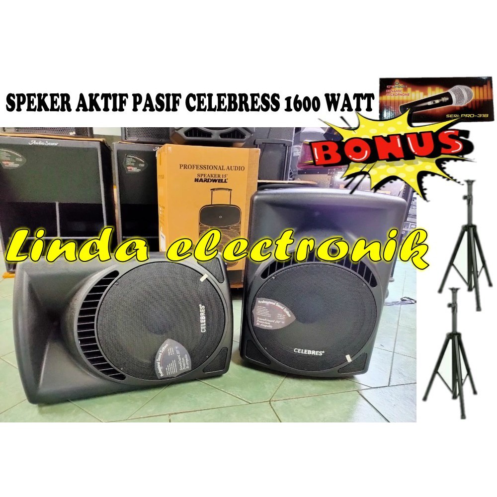 SPEAKER AKTIF PASIF 2 PCS CELEBRESS 115 15 INCH ORIGINAL 1600WATT