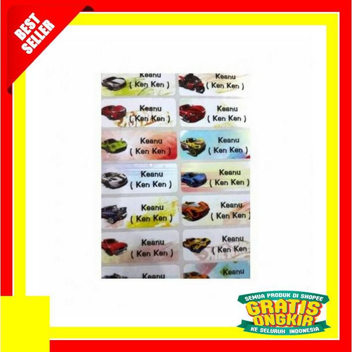 

STICKER NAMA WATERPROOF HOT WHEEL MURAH