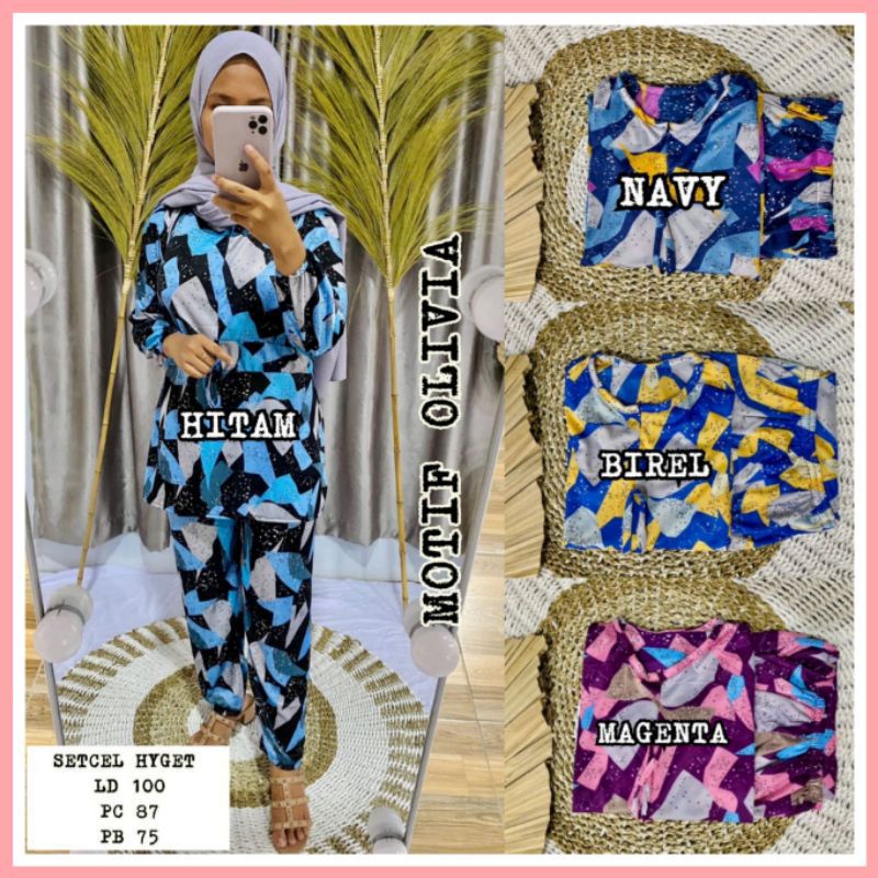 [Fashion Muslim ] ONE SET HYGET SetCel A | setelan | tebal | murah | motif | terbaru