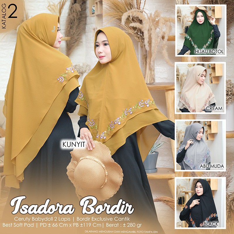 [ Original Raqumi ] Isadora Bordir Khimar Raqumi Khimar Ceruti Raqumi Khimar Bordir Raqumi