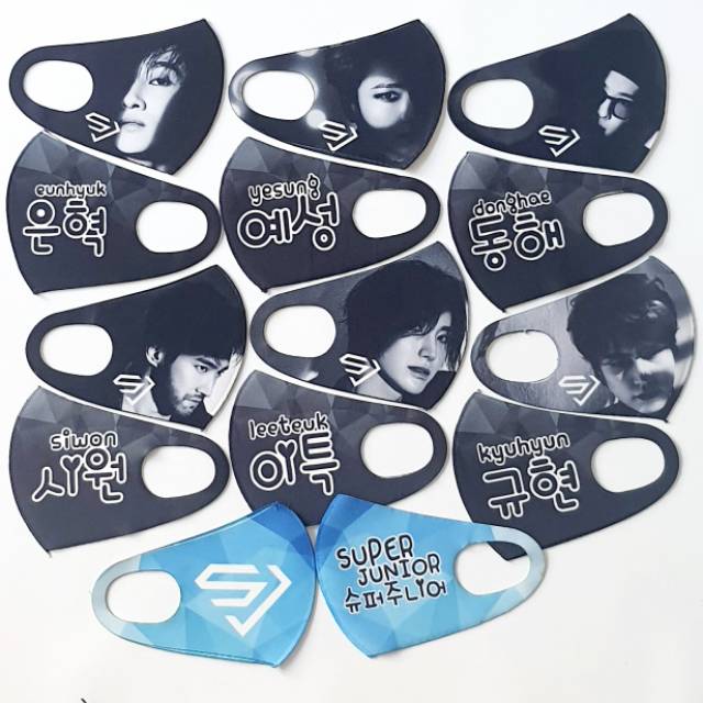 masker scuba super junior masker full printing kpop masker korea member suju