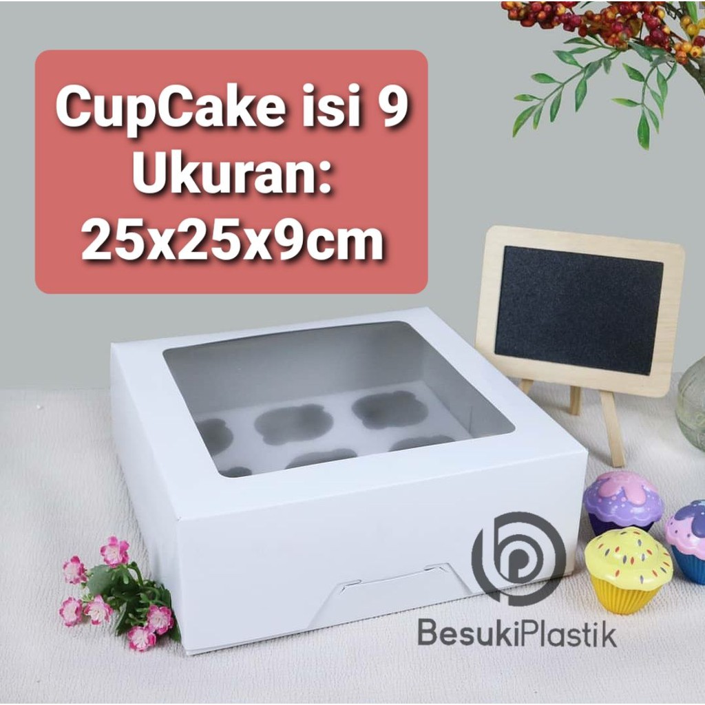 Kerdus CupCake isi 9 / Dus Cupcake / Kotak CupCake Lubang 9 / Kotak CupCake