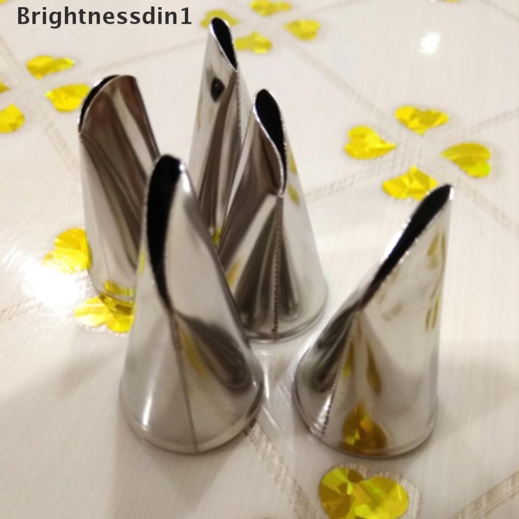 [Brightnessdin1] 5Pcs/Set Rose Petal Metal Cream Tips Cake Decorating Tools Icing Piping Nozzles  #