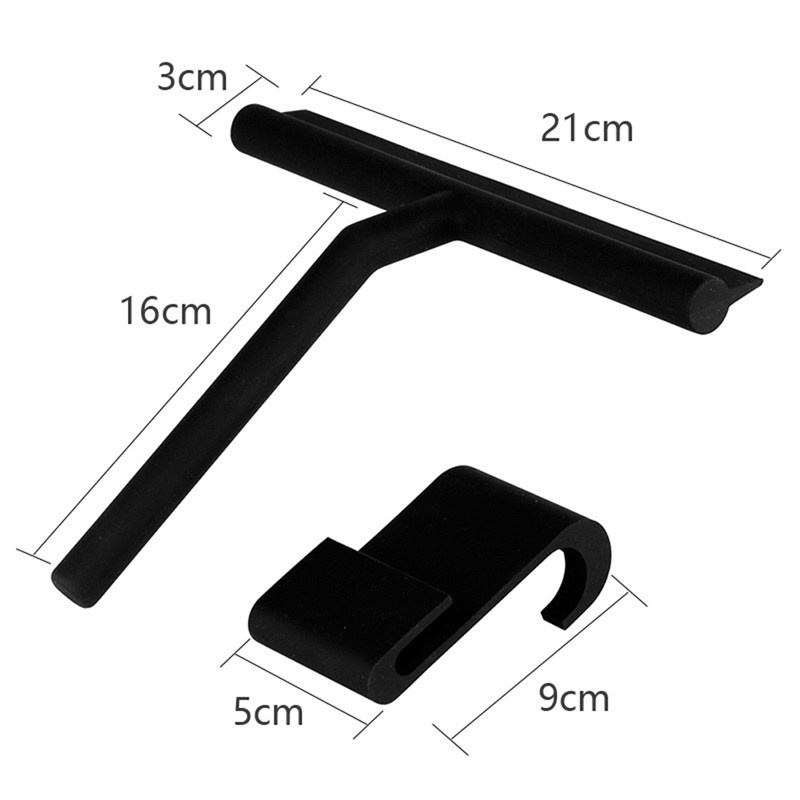 TK Shower Squeegee Scraper Glass Wiper Mirror Cleaner with Hook Bathroom Silicone Cleaning Tool with Handle