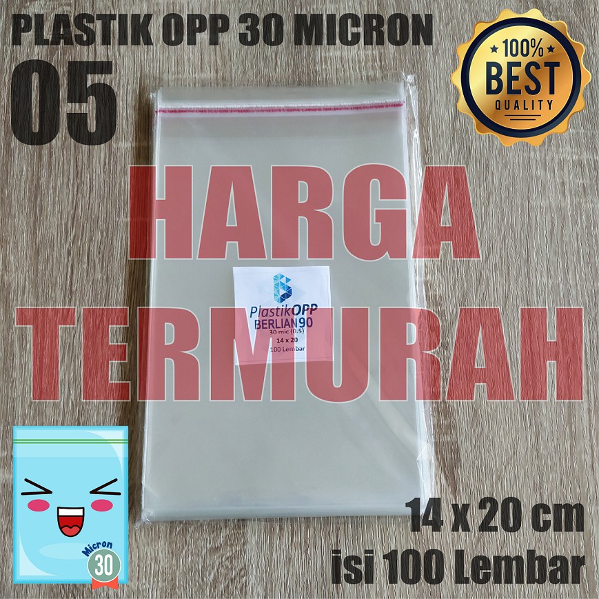 

14 x 20 cm PLASTIK OPP TEBAL 30 Micron (0,5) PLASTIK KEMASAN / PLASTIK UNDANGAN