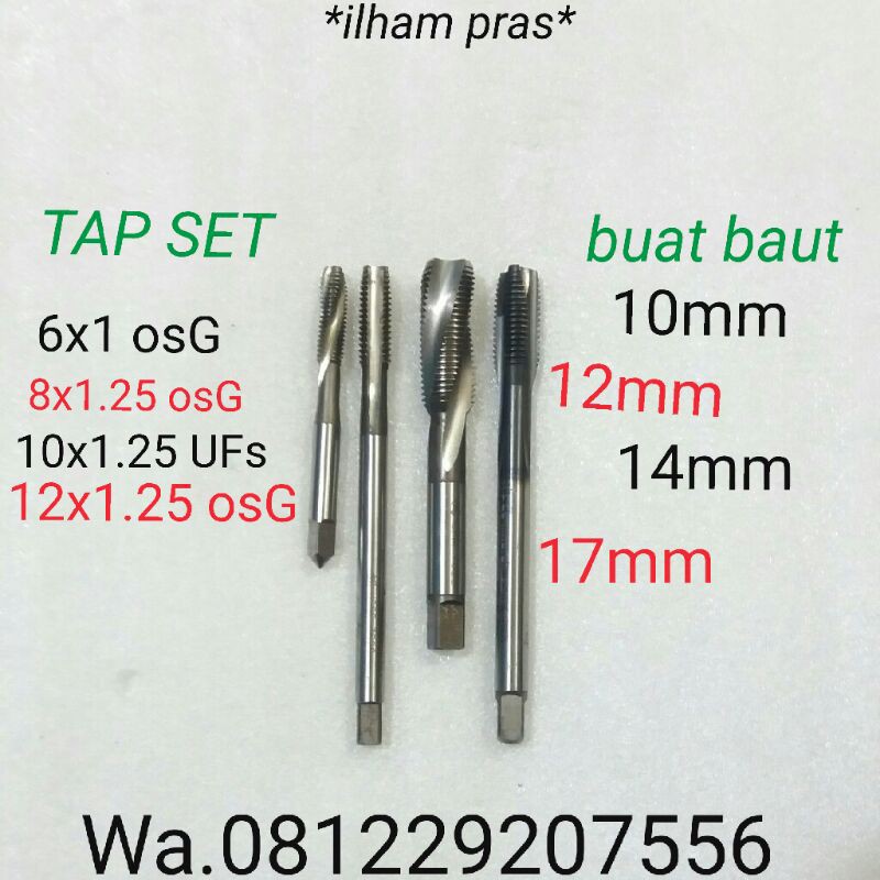 handtap TAP SET tap baut kunci 10 12 14 17 pembuat DRAT ulang
