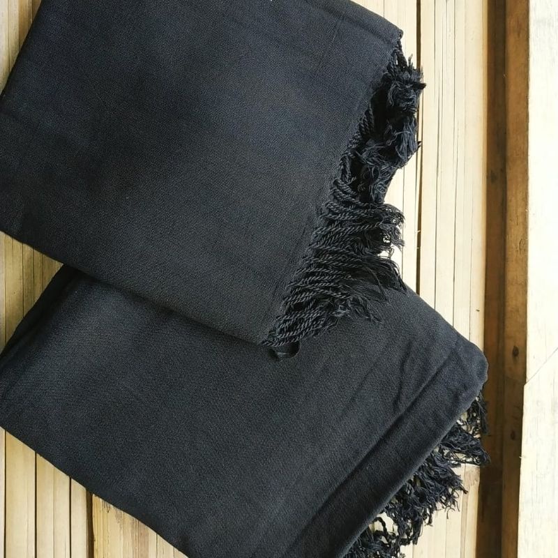kain tenun baduy tenunan manual polos hitam