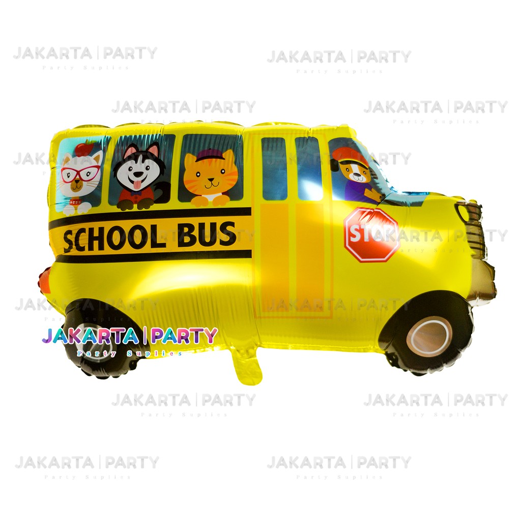 Balon Foil School Bus / Balon Karakter Bis Sekolah / Balon kendaraan