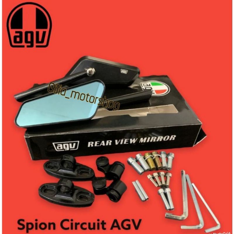 AGV Spion Circuit Sircuit Cnc Alloy Mirror biru Agv Racing Universal moto