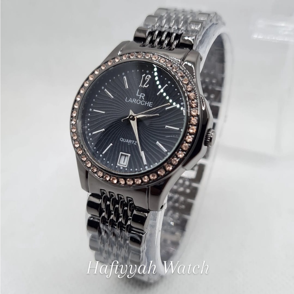 FREE BOX !! BAYAR DITEMPAT!! JAM TANGAN WANITA DEWASA LAROCHE PERMATA - TANGGAL AKTIF - JAM TANGAN MEWAH - STAINLESS STEEL MODEL BULAT KEKINIAN - BEST SELLER - TERLARIS