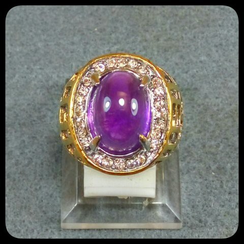 CINCIN BATU AKIK NATURAL KECUBUNG UNGU PANGKALAN BUN KALIMANTAN AMETHYST QUARTZ SUPER MURAH !!!