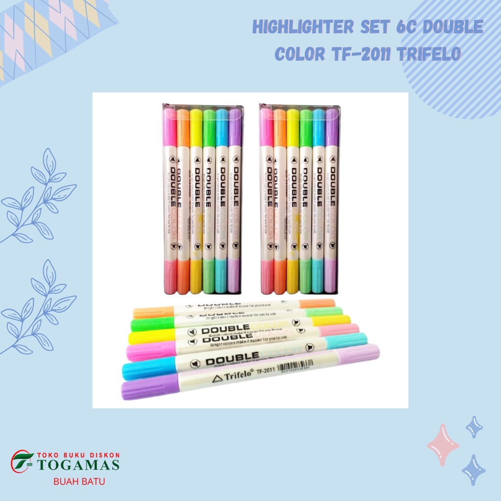 

HIGHLIGHTER SET 6C DOUBLE COLOR TF-2011 TRIFELO