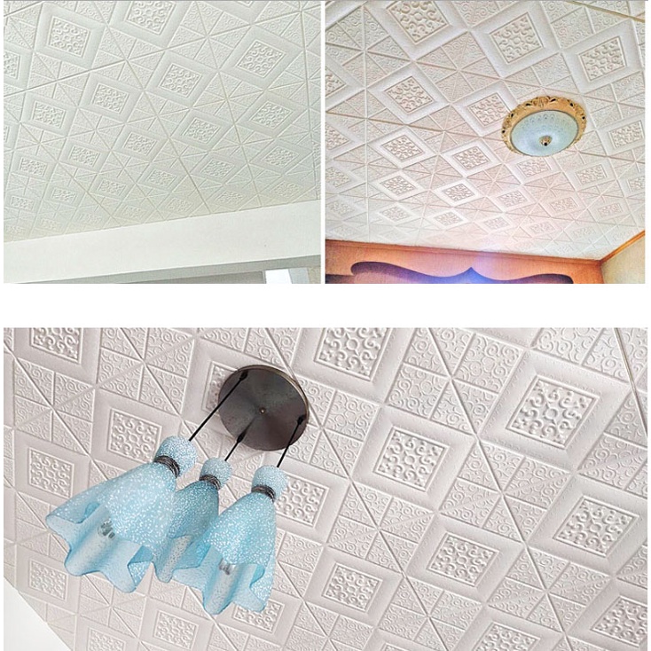 （COD）Wallpaper Dinding Ceiling Wallpaper Sticker Dinding Busa 3D Desain Wallpaper Perekat Bata-8