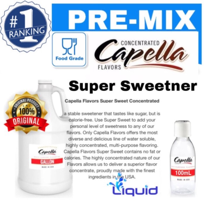 

PREMIX - CAPELLA SUPER SWEETNER BULK SIZE Pemanis Zero Kalori - 100ml