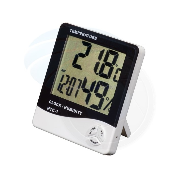 Jam Digital HTC - 1 Digital Hygrometer &amp; Temperature Meter LCD with clock