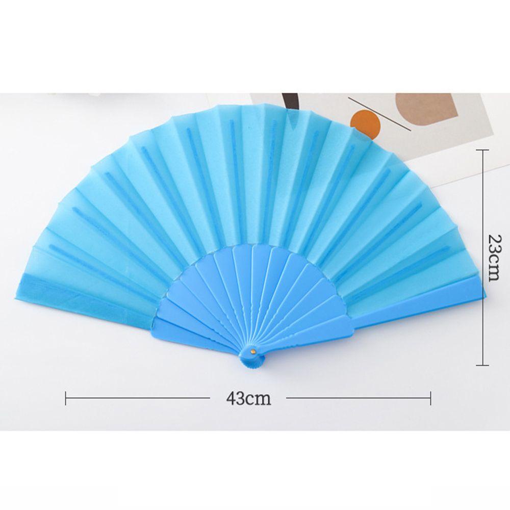 NEEDWAY Kipas Angin Lipat Portable Gaya China Nikmat Pesta Warna Solid Plastik Persegi Dance Props Craft Fan