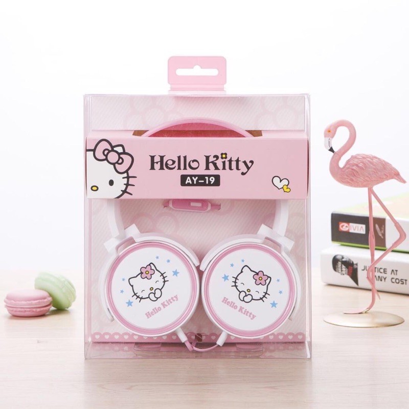 HEADPHONE HELLOKITTY /HEADSET BANDO KARAKTER HELLOKITTY AY-19