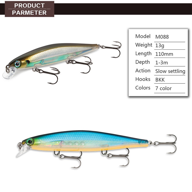 Umpan Pancing Hard Bait Bentuk Ikan Imitasi Dengan Mata 3d Ukuran 11cm / 13g