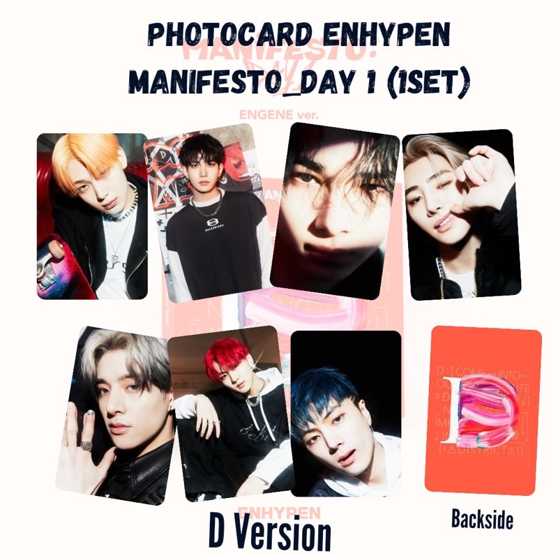 PHOTOCARD  ENHYPEN :  MANIFESTO_DAY 1 (1set)