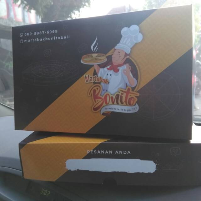 

23X14.5X5CM CETAK COSTUM DUS BOX KEMASAN MAKANAN TERANG BULAN MARTABAK DUPLEX 300GR