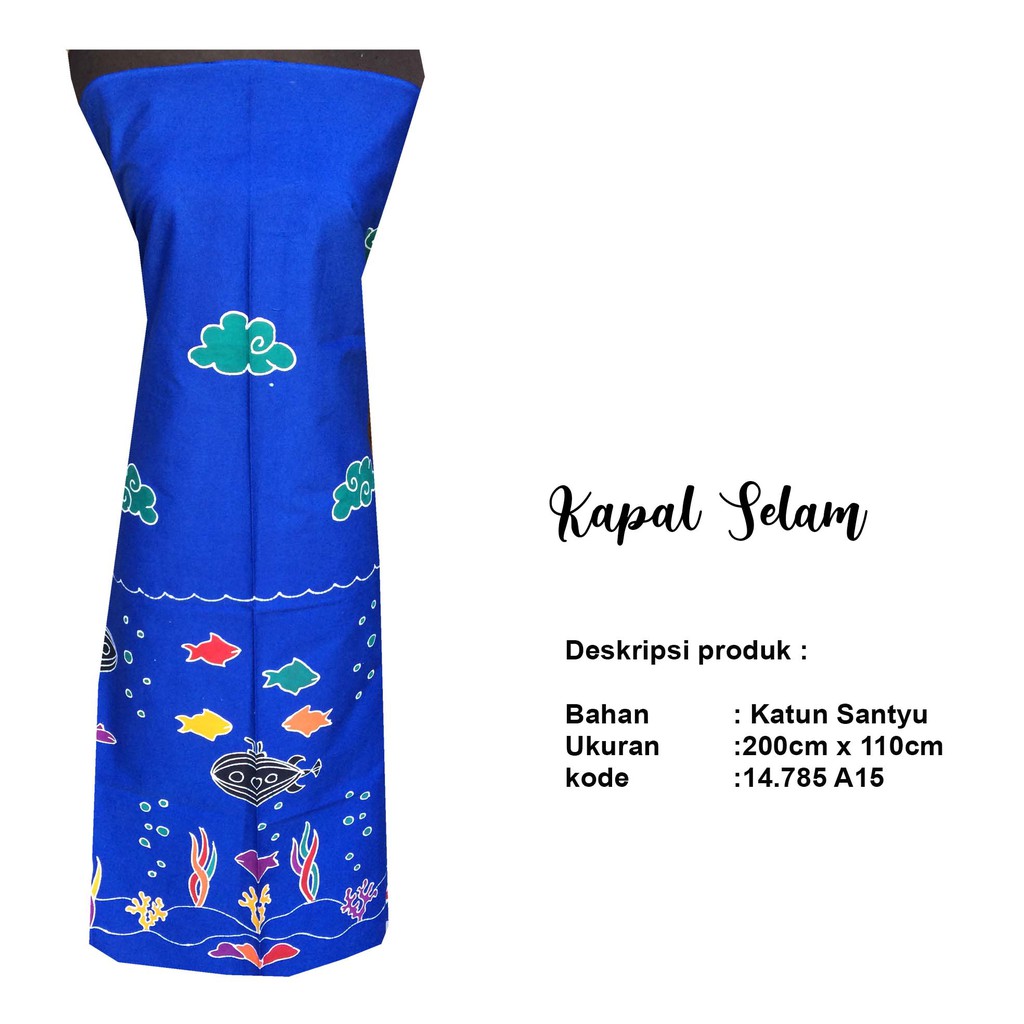 Batik Madura Tabinaco Motif Kapal Selam TNI Angkatan Laut Monjaya Surabaya